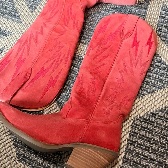 Dingo Thunder Road Red Tall Leather Western Boot Womens Size 7.5M - Picture 3 of 8